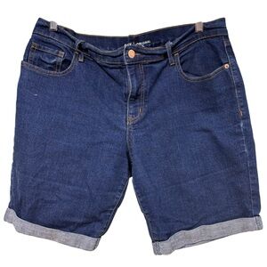 Old Navy Original Denim Bermuda Shorts  Cuffed Blue Size 12 Regular #198